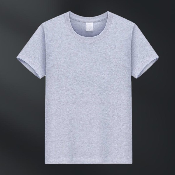 Fashion Monochrome Round Neck Cotton T-shirt Quality Short Sleeved Top