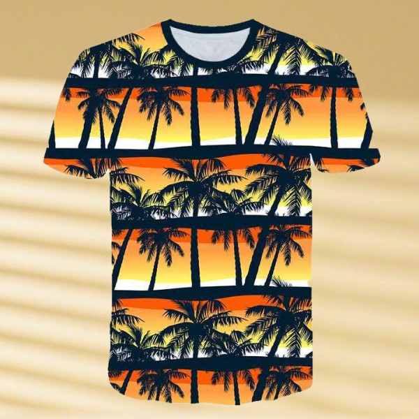 Men's Breathable Quick Dry Hawaiian Shirt Casual Hawaii T-Shirts