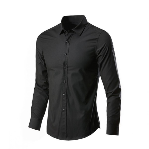 Men's Cotton Casual Long Sleeve Shirt with Stand-U...