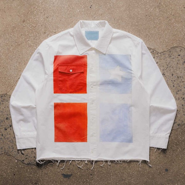 High Quality Men's Casual Color Block Pocket Print...