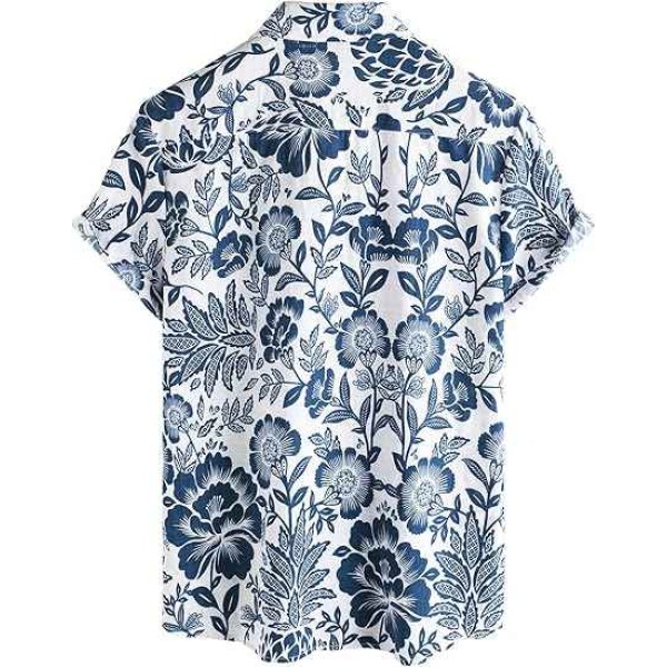 Button Down Shirt Men Short Sleeve Men's Linen Shirt Business Casual Dress Shirt