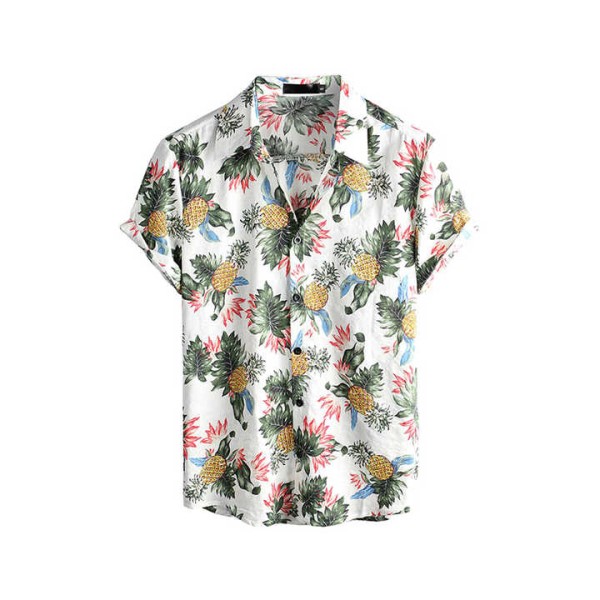 Beach Shirts Long Sleeve Digital Print Casual Butt...