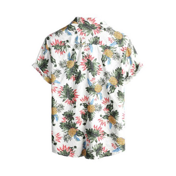 Beach Shirts Long Sleeve Digital Print Casual Button Down Vacation Shirt