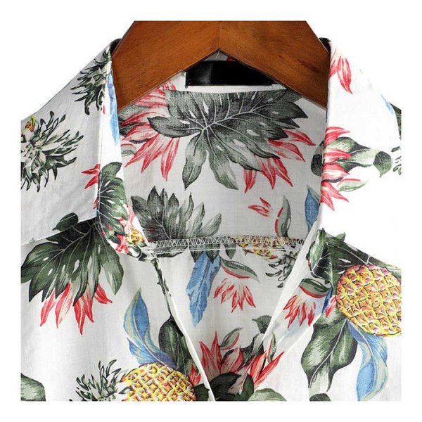 Beach Shirts Long Sleeve Digital Print Casual Button Down Vacation Shirt