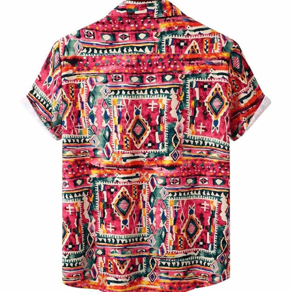 Summer Printed Funky Hawaiian Casual Button Down Shirt Beach Shirt