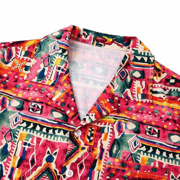 Summer Printed Funky Hawaiian Casual Button Down Shirt Beach Shirt