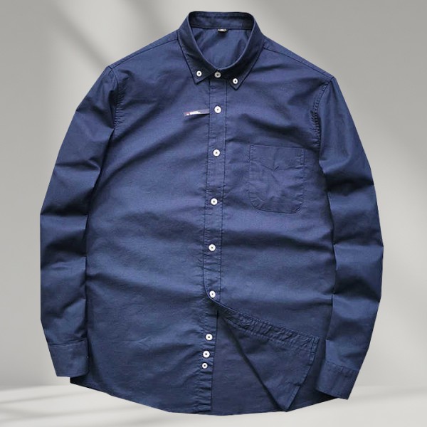 Men's Cotton Washed Oxford Long Sleeve Shirt