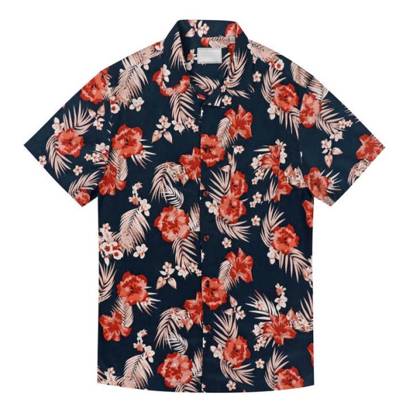 New Summer Men's Button Down Full Printing Floral ...