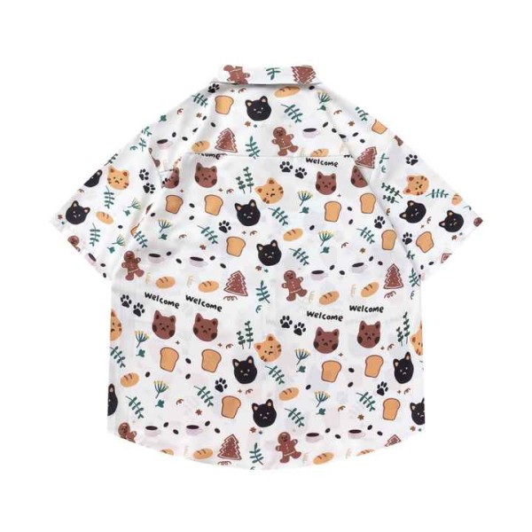Summer Casual Loose Short Sleeved Vacation shirt Beach Vacation Couple Shirt