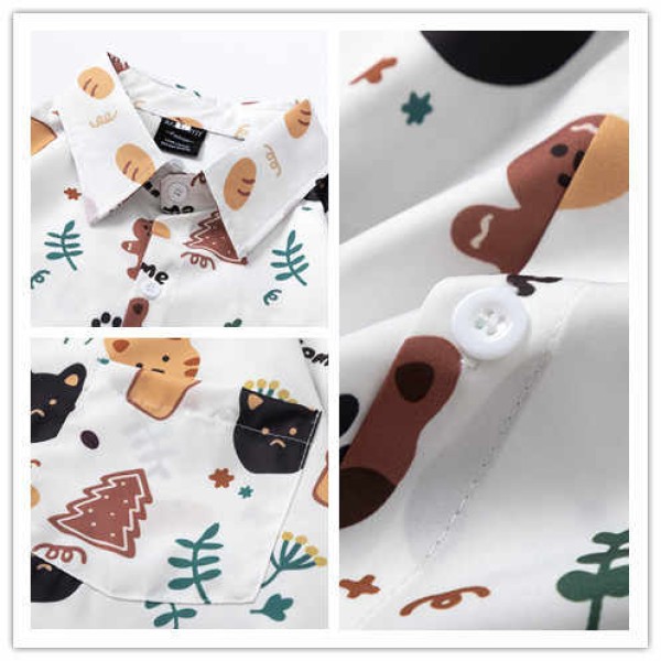 Summer Casual Loose Short Sleeved Vacation shirt Beach Vacation Couple Shirt