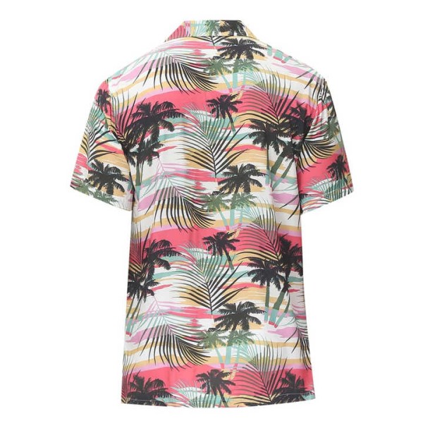 Men's Cotton Linen Shirts Casual Short Sleeve Button Down Beach Shirt