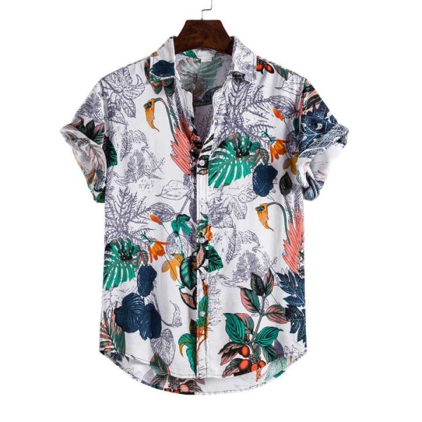 Men's Cotton Polyester Summer Short Sleeve Shirt P...
