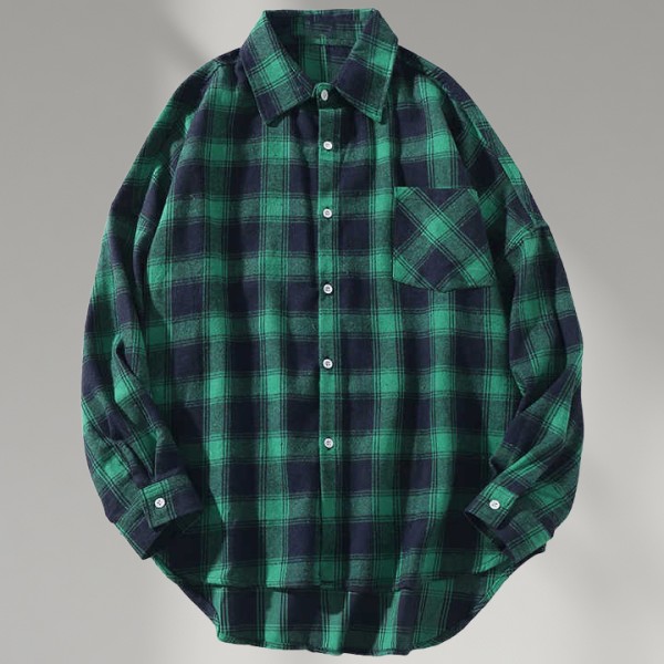 Men's Button Down Regular Fit Long Sleeve Vacation Plaid Flannel Casual Shirts