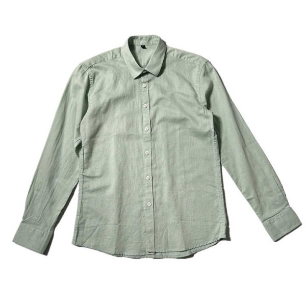 Men's Slim Fit Anti-Wrinkle Linen Cotton Long-Slee...