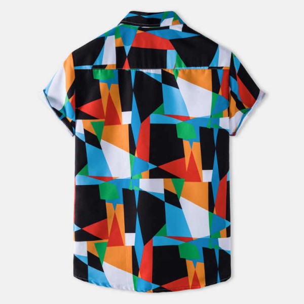 New Vacation shirt Beach Style Casual Large Size Short Sleeve Printed Shirt for Men