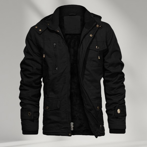 Trendy Men Overcoat Solid Color Fleece Hooded Plus Size Men Long Coat
