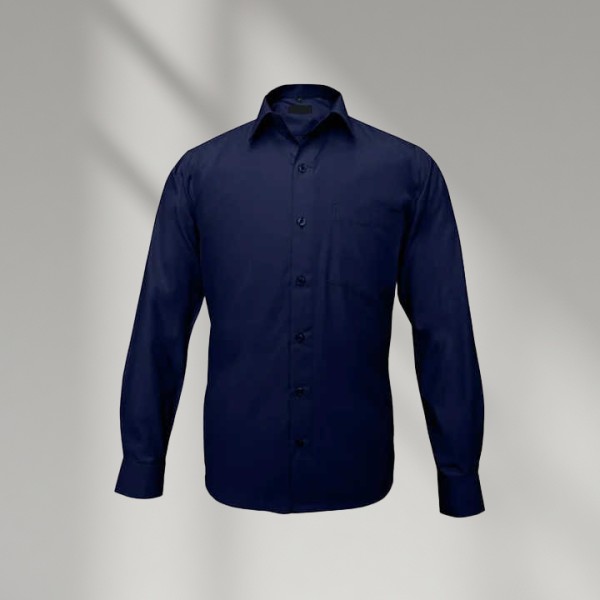 Most Selling Men's Summer Solid Poly Cotton Woven Shirt with Classic Collar