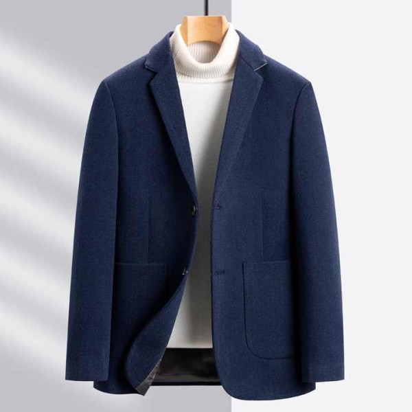 Men's Woolen Wool Coat Spring and Autumn Short Cas...