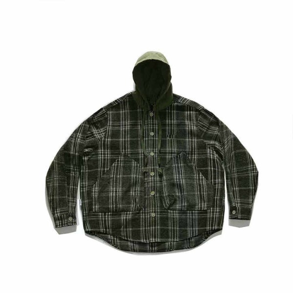 High Quality Men's Plaid Hooded Flannel Shirts Lon...