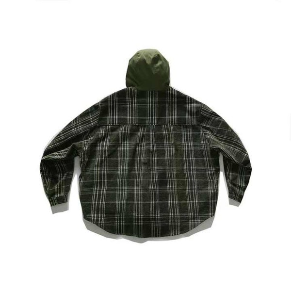 High Quality Men's Plaid Hooded Flannel Shirts Long Sleeve Casual Street