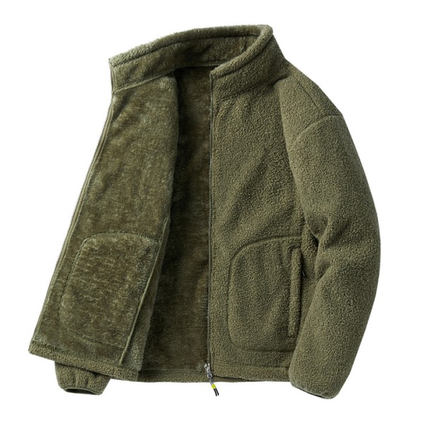 New Jacket Lambskin Coat Men's Plus Velvet Thicken...