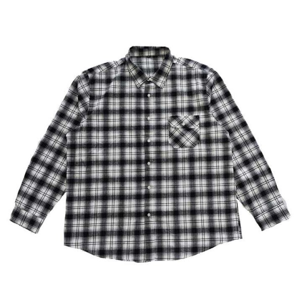 Plaid Long Sleeve Plus Size Style Black and White ...