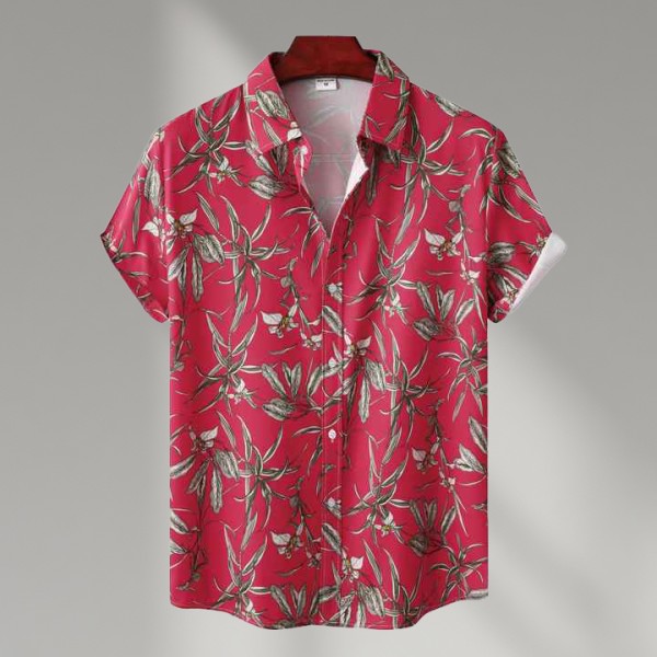 Printed Short Sleeved Shirt Beach Vacation Top