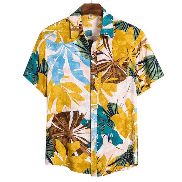 New Design Shirt Printing Men Beach Wear Cotton Ha...