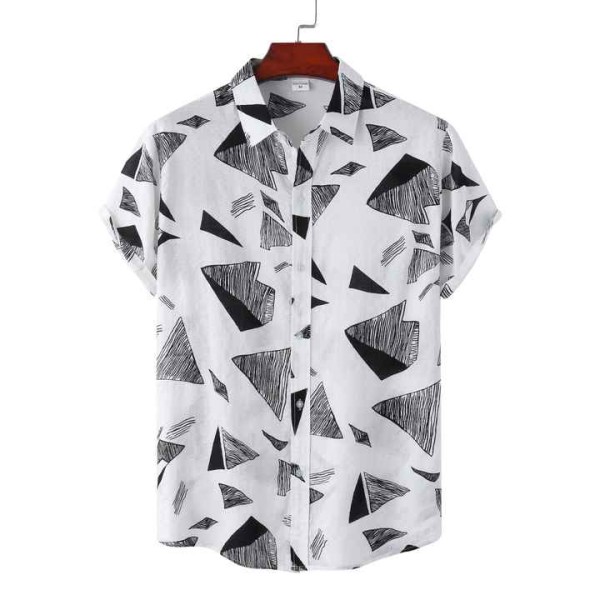 Cotton Hawaiian Printed Summer Beach Short Sleeve ...
