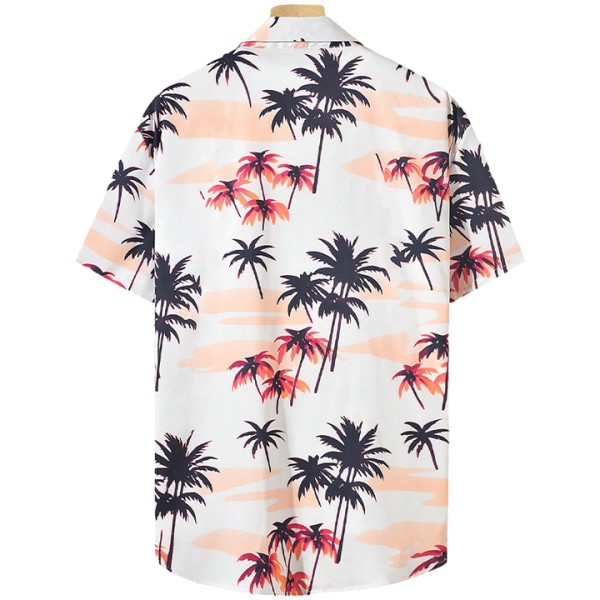 Men's Hawaiian Aloha Shirt Summer Tropical Print Wrinkle-Resistant