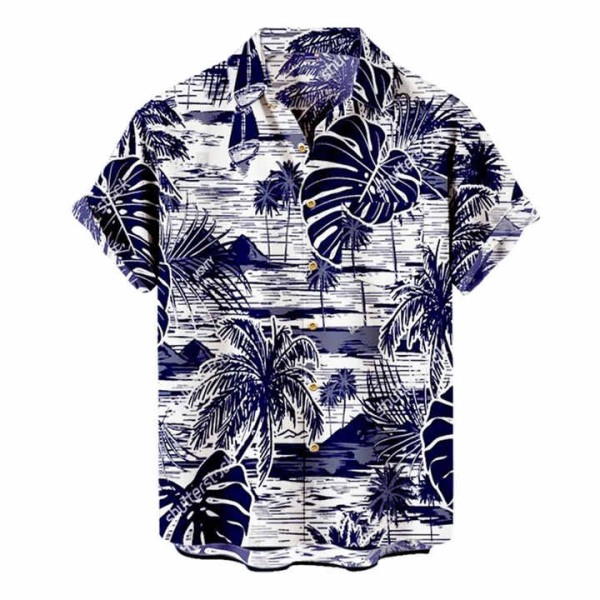 Men's Summer Hawaiian Breathable Short Sleeve Shir...