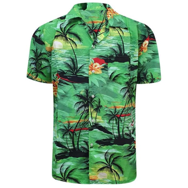 Full Sublimation Printed Men's Flower Hawaiian Shi...