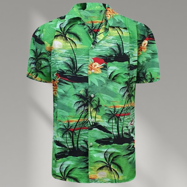 Full Sublimation Printed Men's Flower Hawaiian Shirt