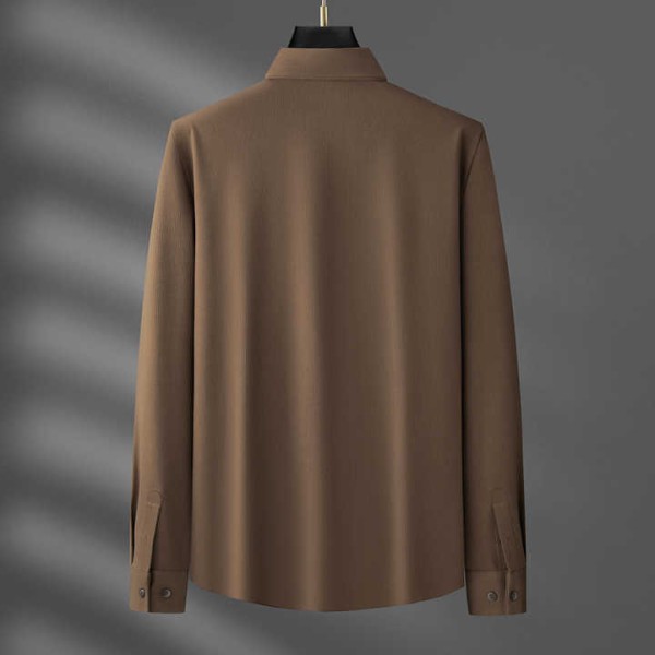 Autumn Men's Long Sleeve Shirts Solid Slim Fit Business Formal Shirts