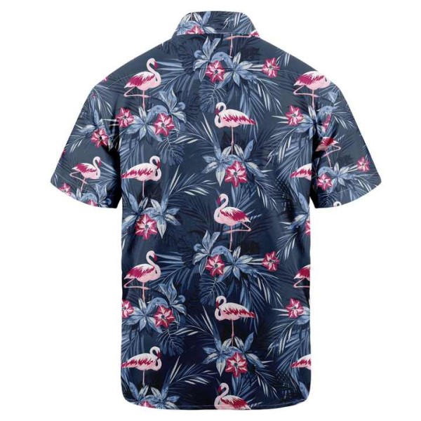 Vacation shirt Short Sleeve Tropical Floral Flamingo Hawaiian Shirt