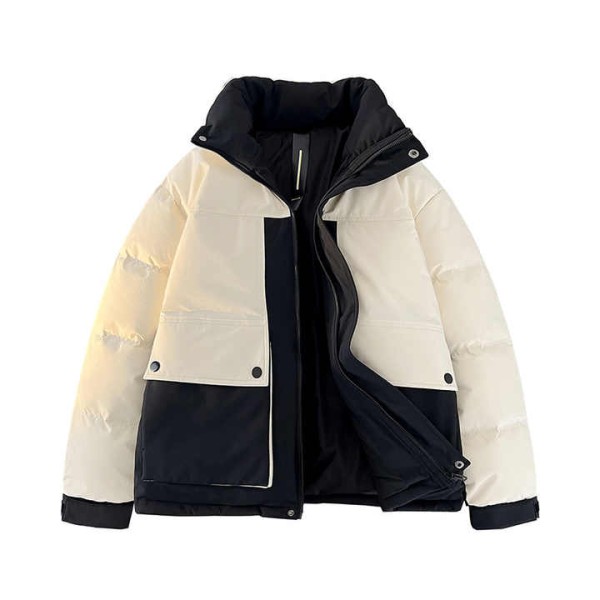 Men's New White Duck Thickened Winter Coat Casual Stand Collar Jacket
