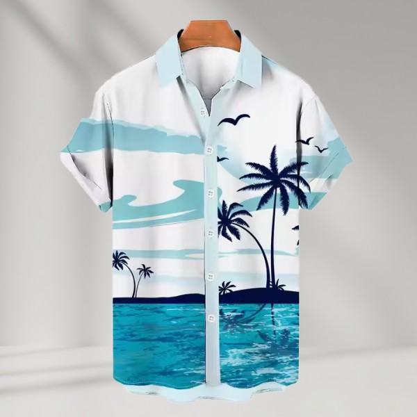 Summer 3D Printed Coconut Tree Beach Graphic Vacation shirt