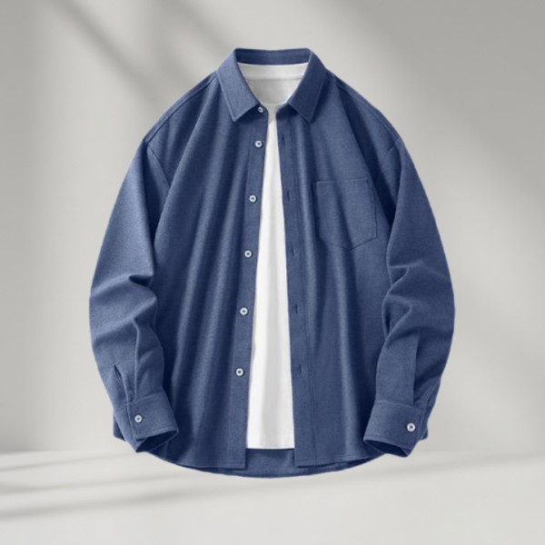 Men's Winter Long Sleeved Flannel Shirt Polyester With Thick and Warmth