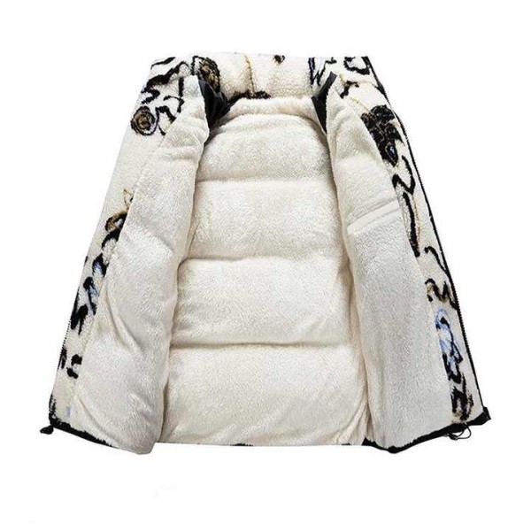 Men Lined Zip up Winter Padded Jacket New Warm Thicken Fashion