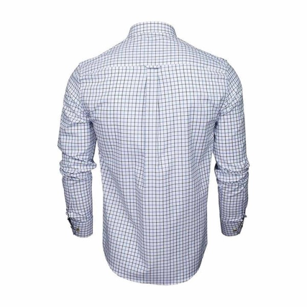 Mens Button Shirts Regular Fit Long Sleeve Casual Plaid Cotton Shirt