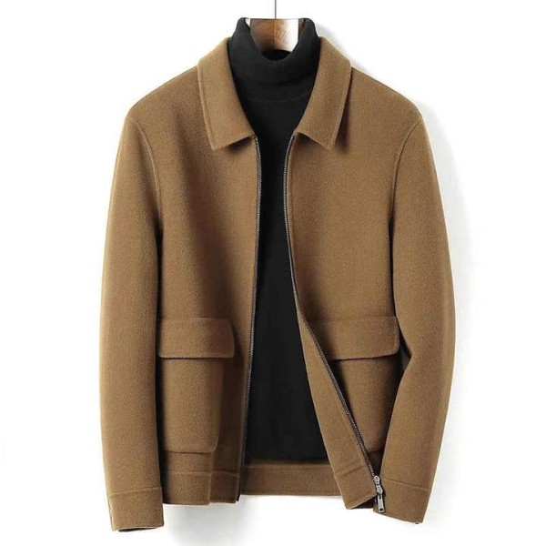 Autumn Winter Men's Thick Double-Sided Wool Coat