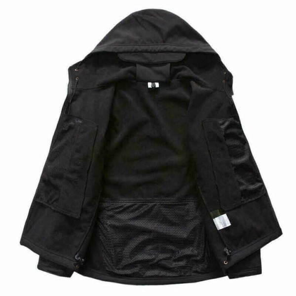 New Whole Sale Thick Fleece Coat Men Tactical Softshell Jacket Hood Windbreaker
