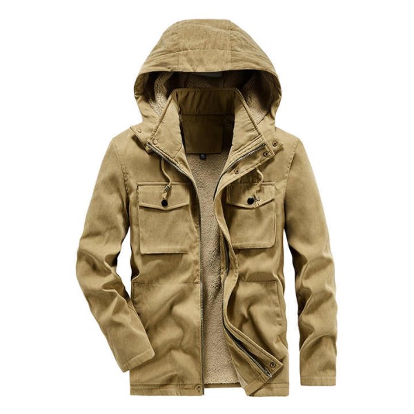Medium-long Hooded Men's Plus Size Coat