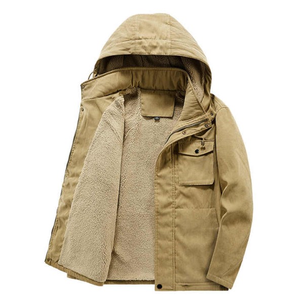 Medium-long Hooded Men's Plus Size Coat