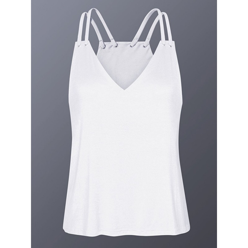 Women's Pure Color V-Neck Slim Tank Top