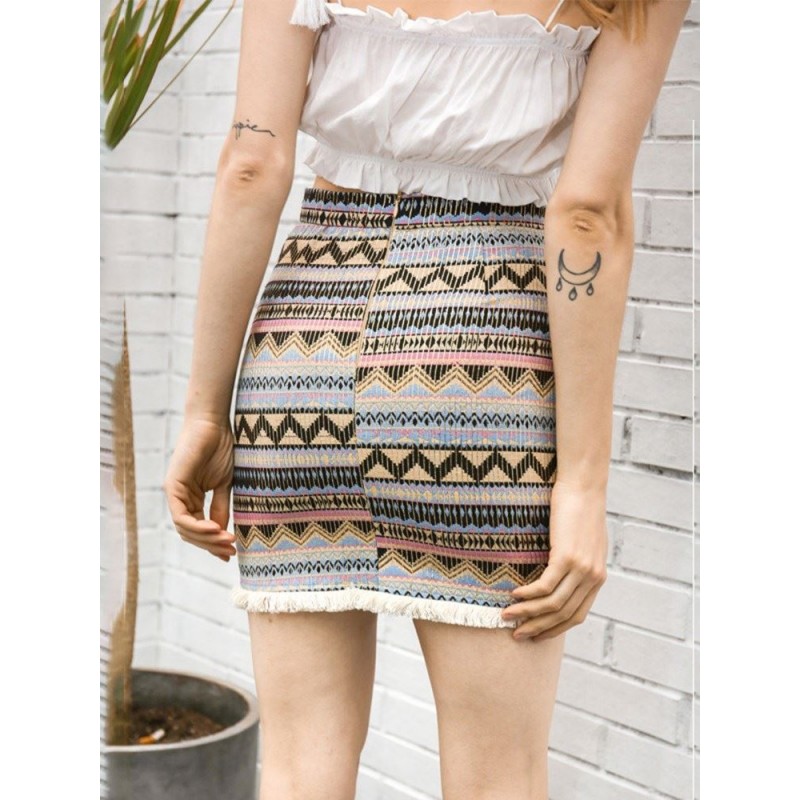 Sexy Ethnic Style Printing Skirt