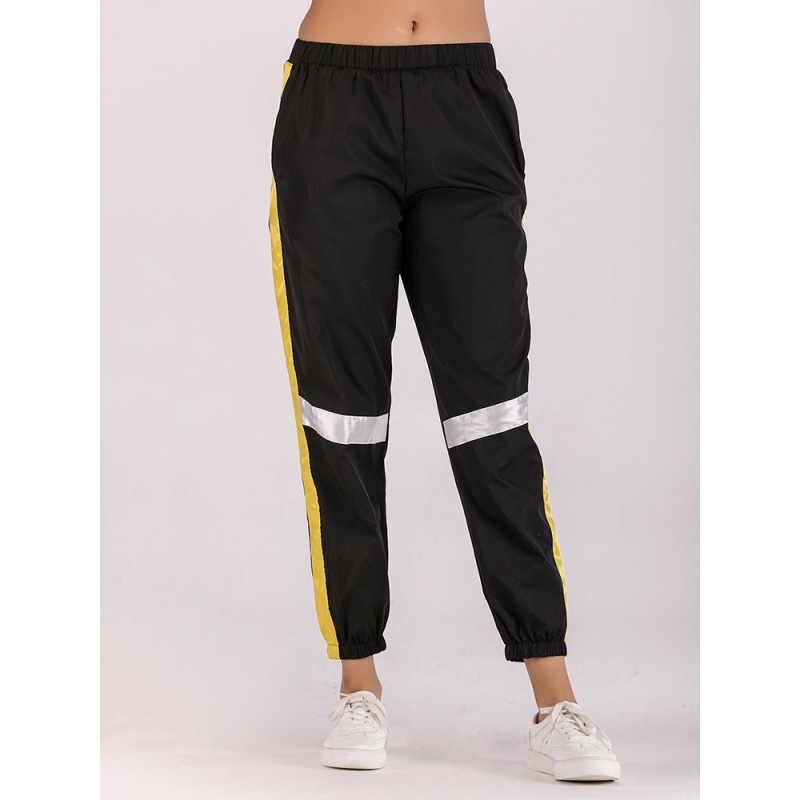 Sporty Color Block Patchwork Women's Harem Pants