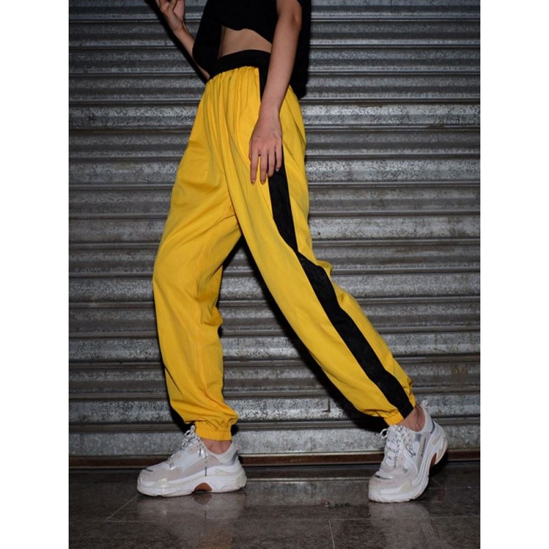 Fashion Patchwork High Waist Casual Pants