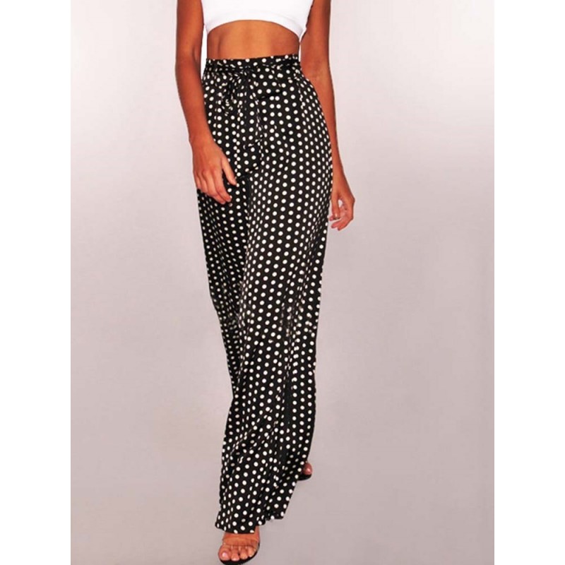 High Waist Dot Casual Pants