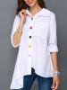 Solid Color Single Breasted Lapel Collar Blouse